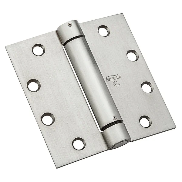 National Hardware N236-012 Adjustable Steel Spring Hinge Satin Chrome 4-1/2 Inch for Smooth Door Movement