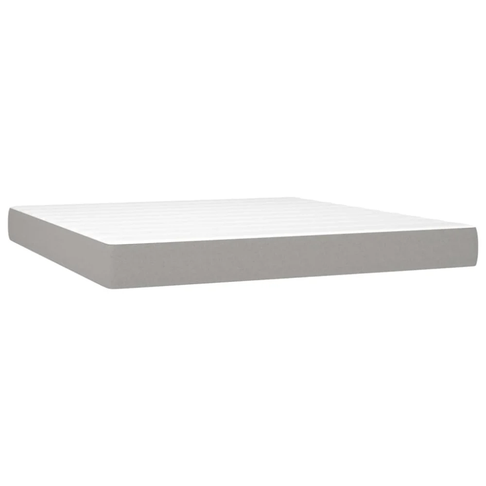 Pocket Spring Bed Mattress Light Gray California King Size 72x83.9x7.9 Inches Fabric