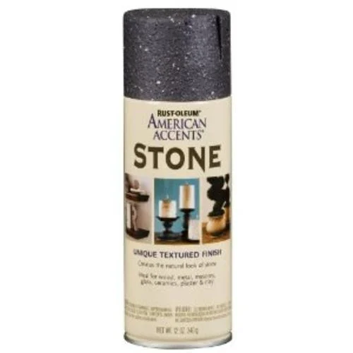 Rust-Oleum 7991830 Stone Black Decor Finish Kit 12 Oz Spray Paint for Stone Effects