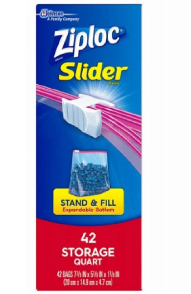 Ziploc 70667 Food Storage Slider Bags 42-Count for Convenient Food Organization