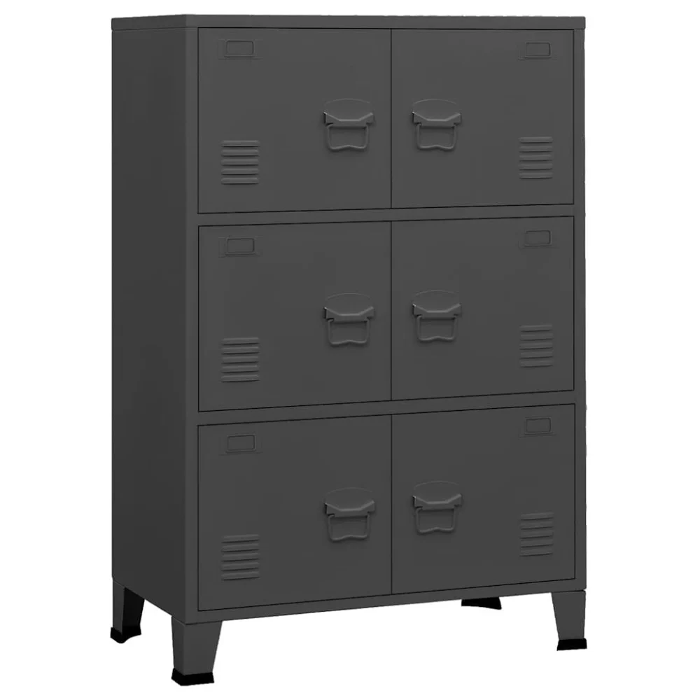 Anthracite Metal Industrial Storage Chest 29.5x15.7x45.3 Inches