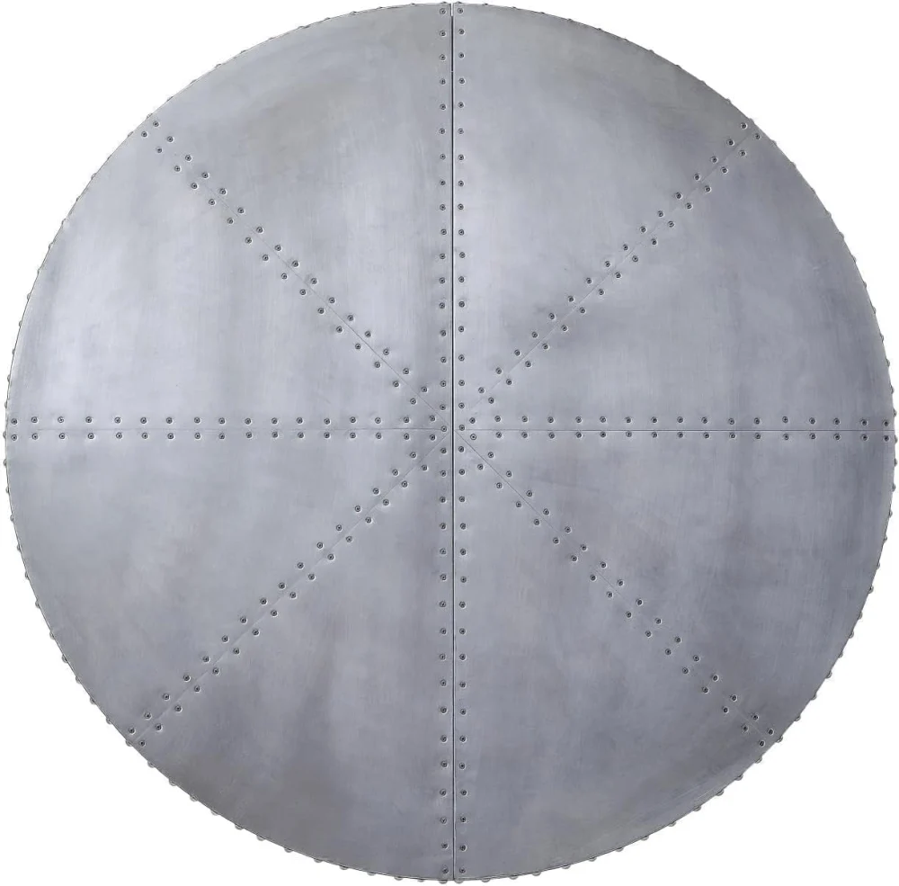 Aluminum Brancaster Coffee Table Aviator Mid Century Industrial Round Accent Table with Storage Modern Living Room Decor