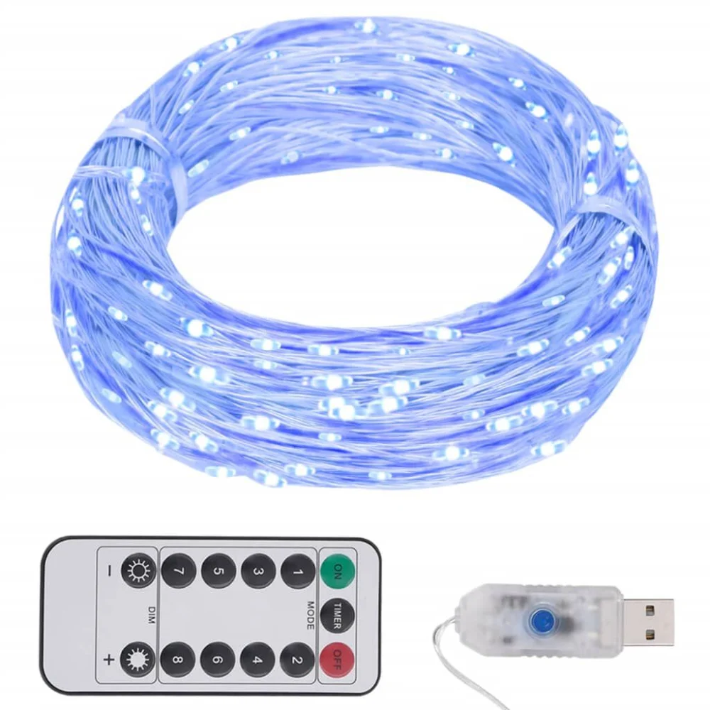 LED String Lights with 150 LEDs Blue 49.2 Feet