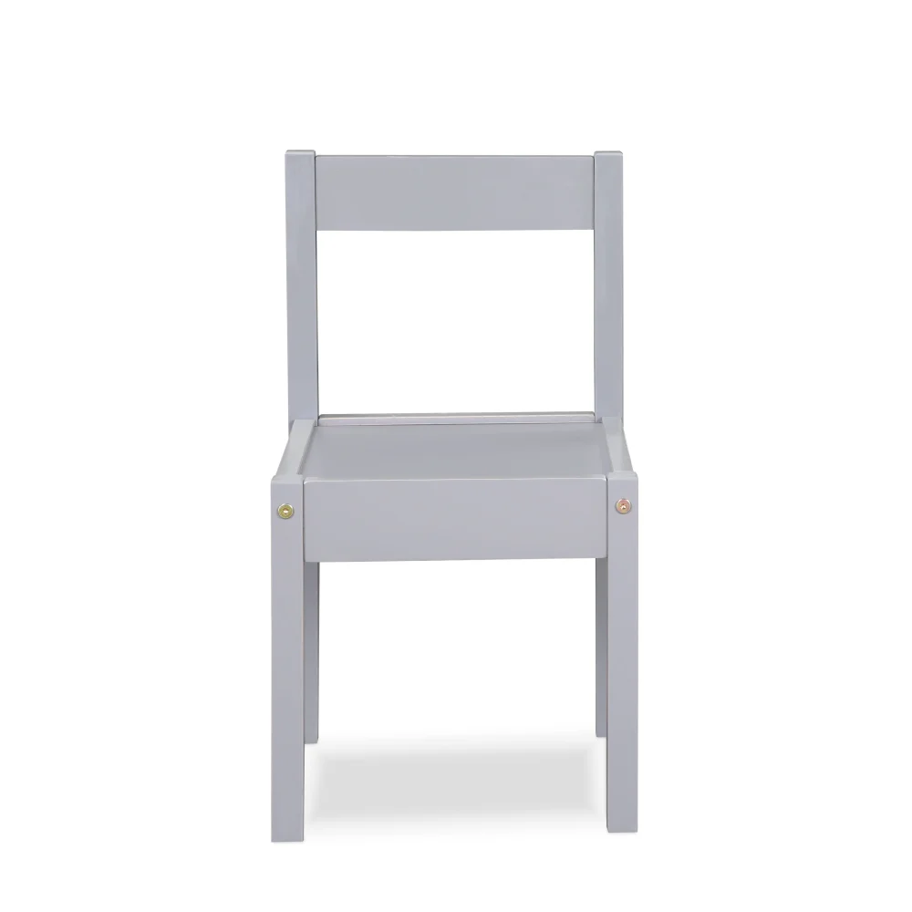Della 3 Piece Solid Timber Kids Table and Two Chair Set Gray Elastomer