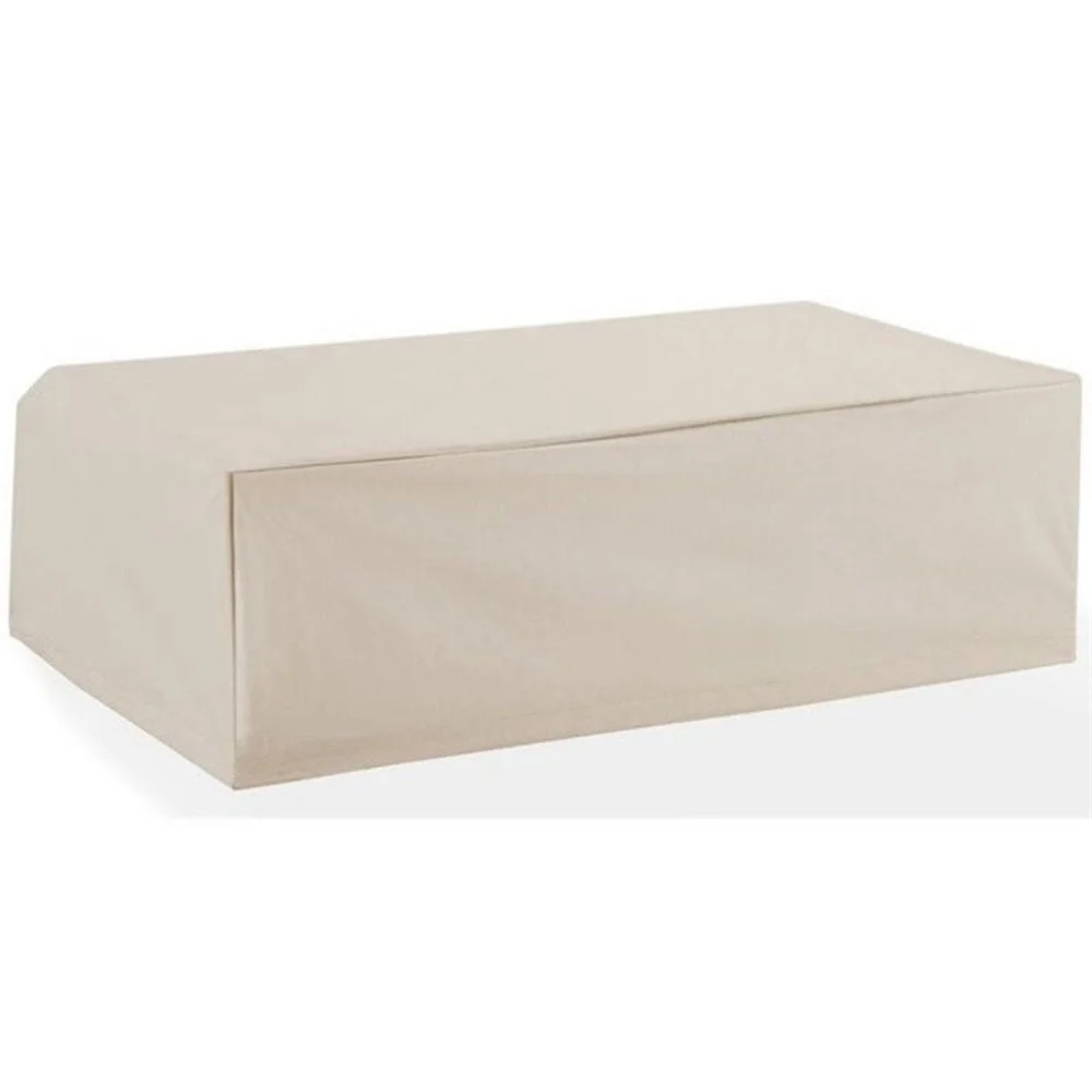Pemberly Row Cream Outdoor Patio Coffee Table Cover for Weather Protection