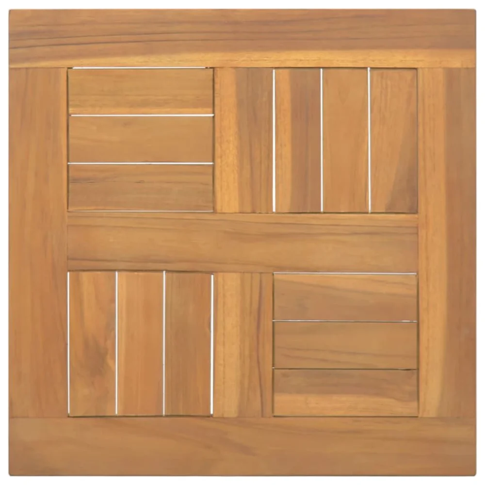 Square Table Top 15.7x15.7x1 Inches Solid Wood Teak Replacement Top for Side Tables