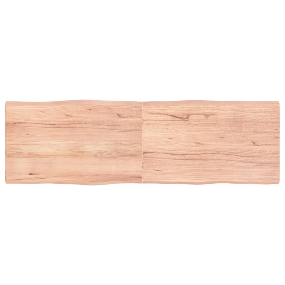 Light Brown Live Edge Solid Wood Table Top 63x19.7 Inches Natural Finish