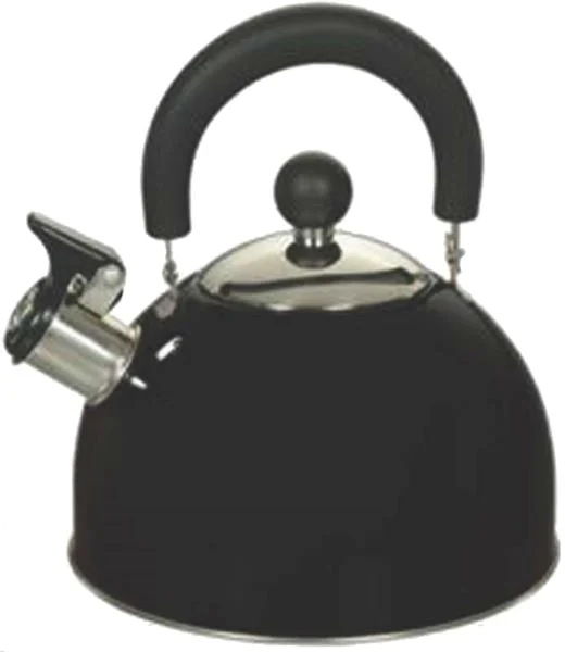 Euro-Ware 309-BK Stainless Steel Whistling Tea Kettle Black 2.5 Qt