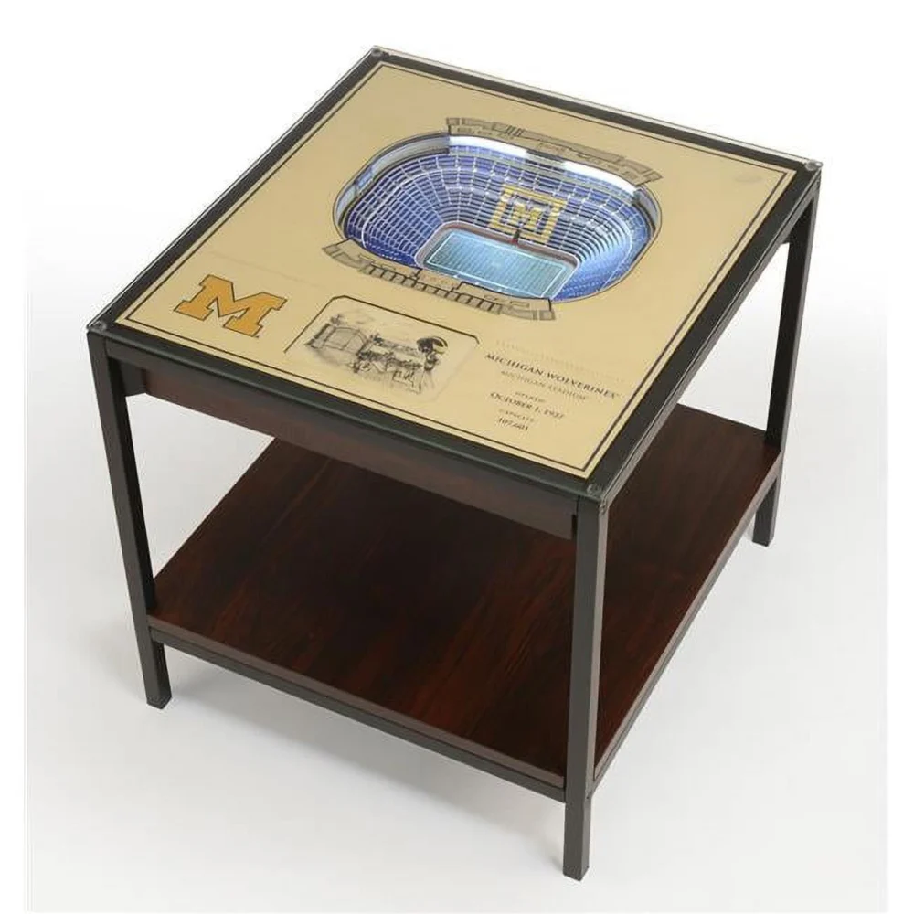 YouTheFan NCAA Michigan Wolverines 25-Layer StadiumViews Lighted End Table - Michigan Stadium