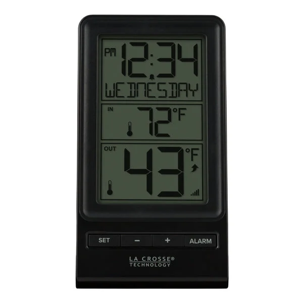 La Crosse 308-1415BW Wireless Thermometer with 12/24 Hour Time Display