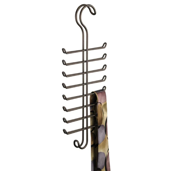 InterDesign 06561 Classico Over The Rod Vertical Tie and Belt Rack Chrome Space Saving Organizer