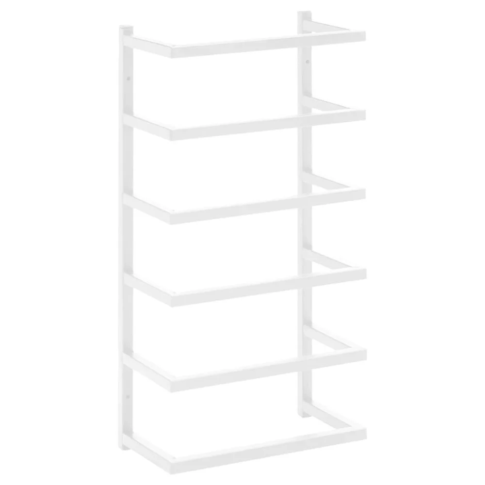 White Steel Towel Rack 9.4x4.7x18.9 Inches Bathroom Organizer