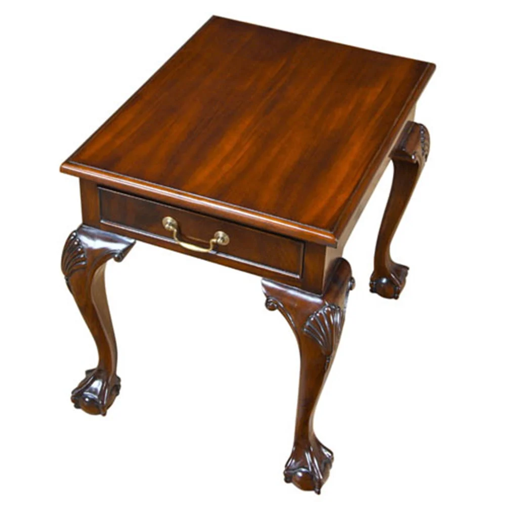Ball and Claw Mahogany Lamp Table - Traditional Wooden End Table