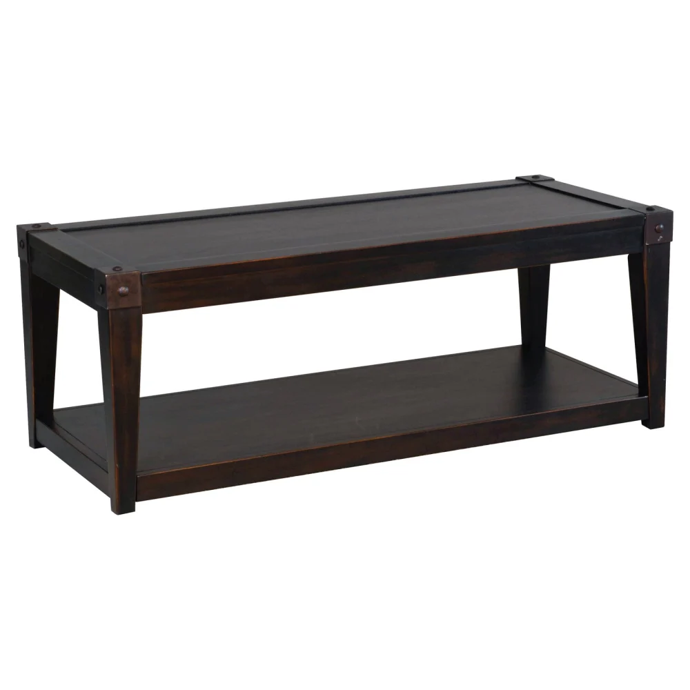 Sunny Designs Seal Beach 48 Transitional Wood Cocktail Table in Black Walnut - Elegant Living Room Furniture