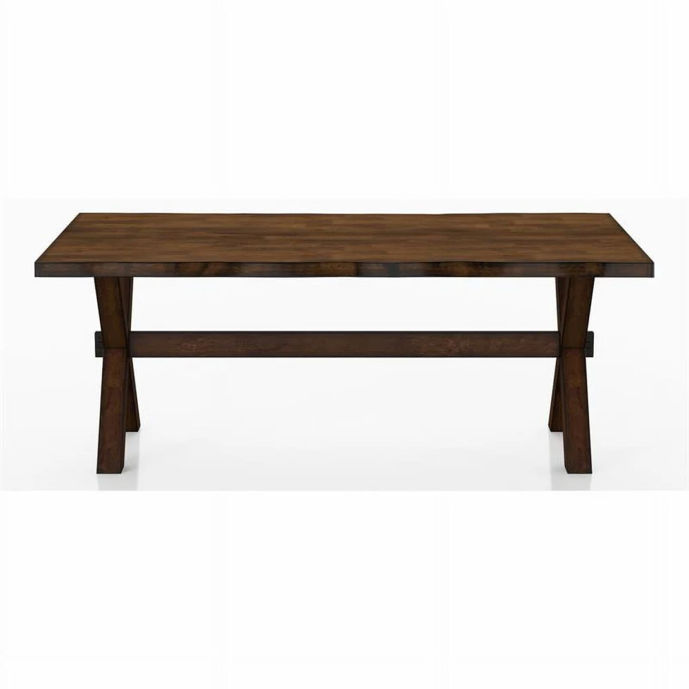 Furniture of America Bradden Transitional Solid Wood Coffee Table in Walnut Durable Stylish Living Room Centerpiece
