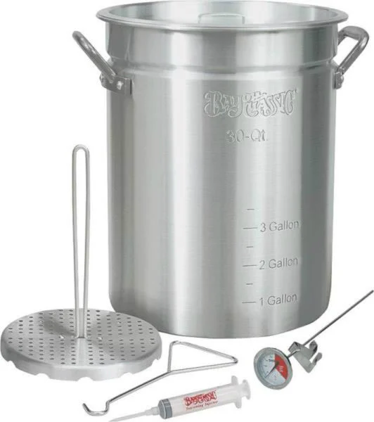 Bayou Classic 3025 30 Quart Aluminum Turkey Fryer Pot with Accessories