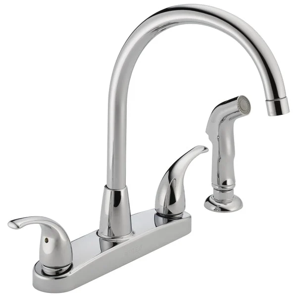 Peerless P299578LF Two Lever Handle Kitchen Faucet Chrome Finish Modern Design
