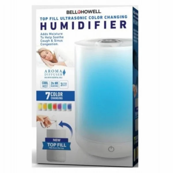 Bell + Howell 7105 Top Fill Cool Mist Ultrasonic Color Changing Humidifier for Home