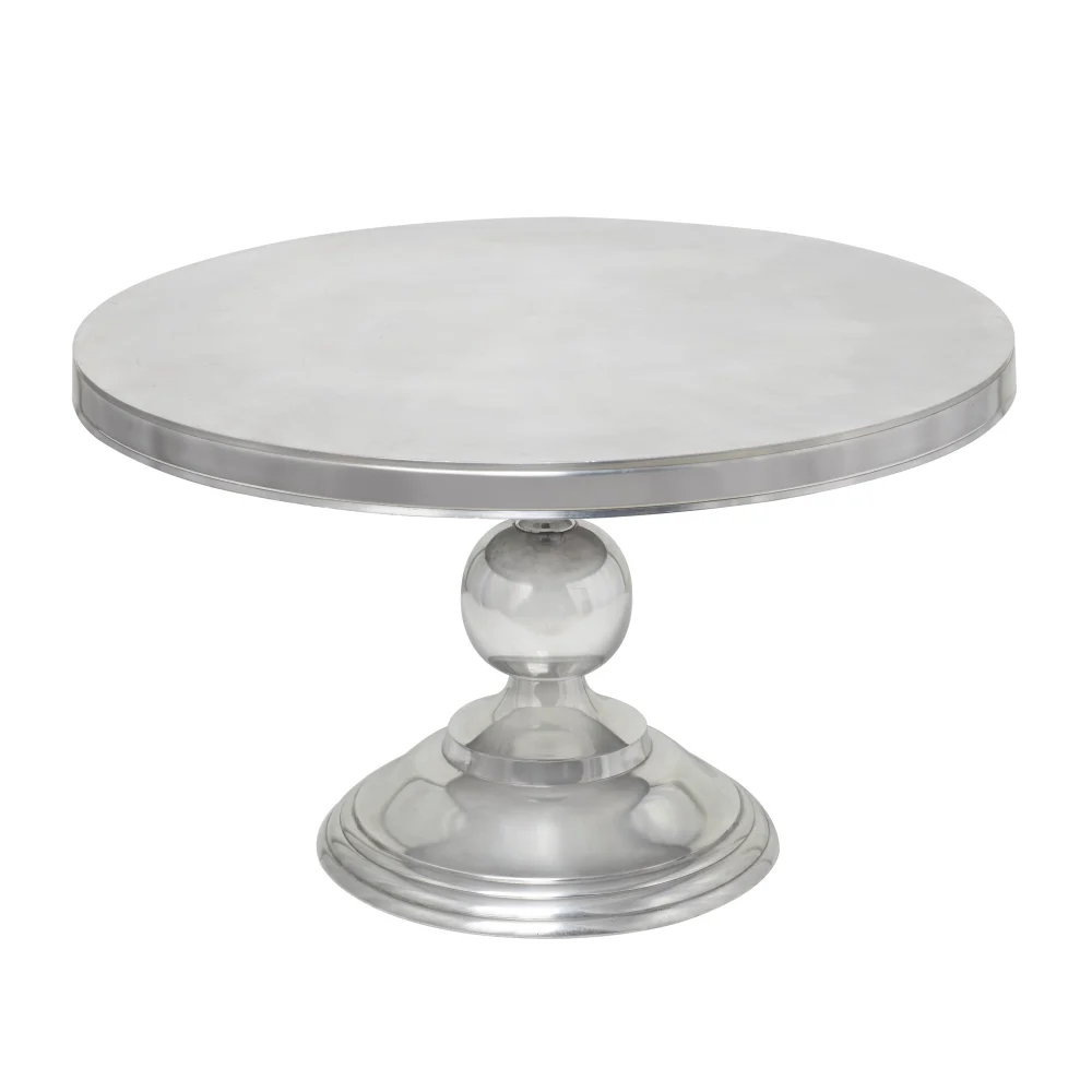 DecMode Traditional Aluminum Goblet Shaped Coffee Table with Metallic Silver Finish