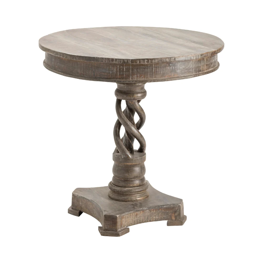 Bengal Manor Mango Wood Twist Accent Table - 30x30x30 Unique Side Table
