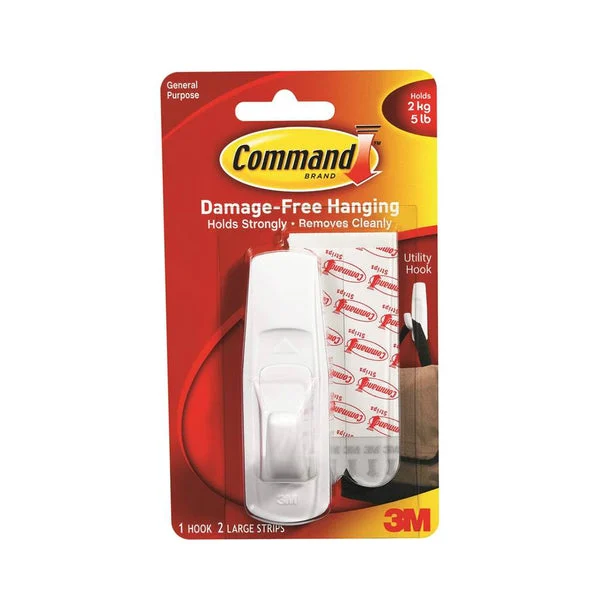 Command 17003 Large Utility Hook, White for Heavy Duty Hanging
