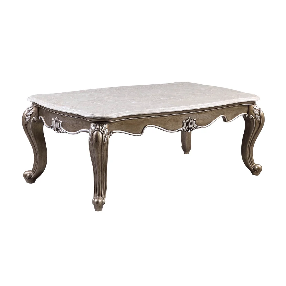 Modern Marble Coffee Table Antique Bronze Finish Vintage Dining Table