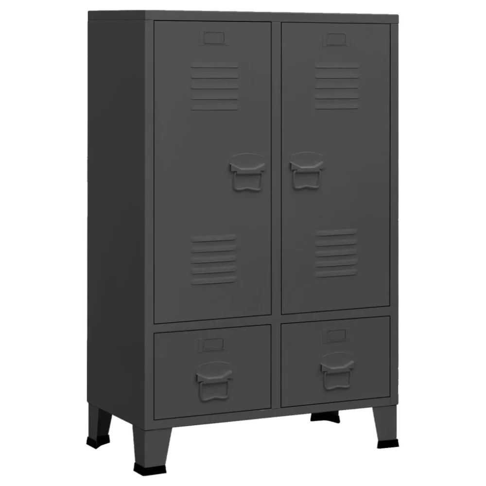 Industrial Wardrobe Anthracite Steel 26.4x13.8x42.1 Inches Closet Storage