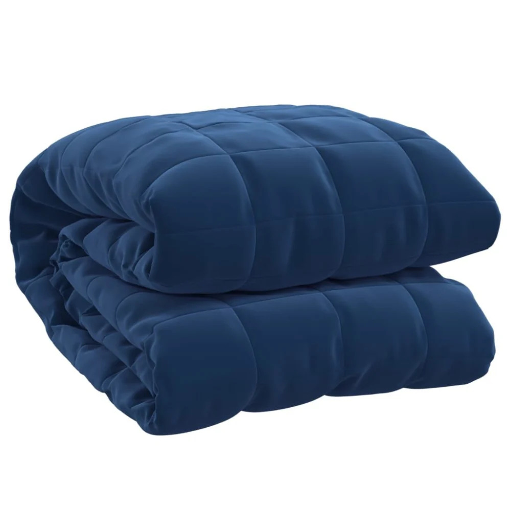 Blue 22 lb Weighted Blanket 53.1x78.7 Inch Heavy Fabric for Adults Anxiety Relief