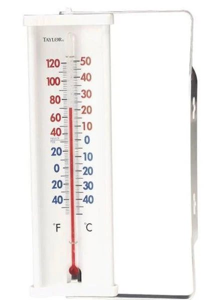 Taylor 5316 Window Thermometer With Bracket 8 Inch White