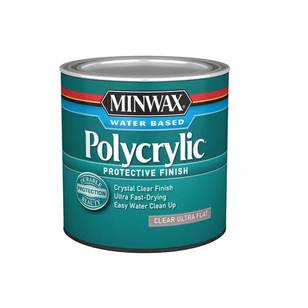 Minwax 211114444 Polycrylic Ultra Flat Protective Finish 1/2 Pint