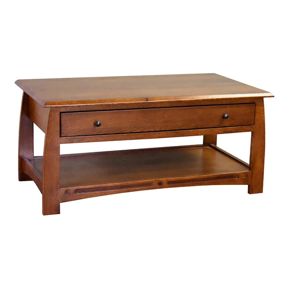 Crafters and Weavers Arts and Crafts Cherry Wood Coffee Table with 1 Drawer Handmade