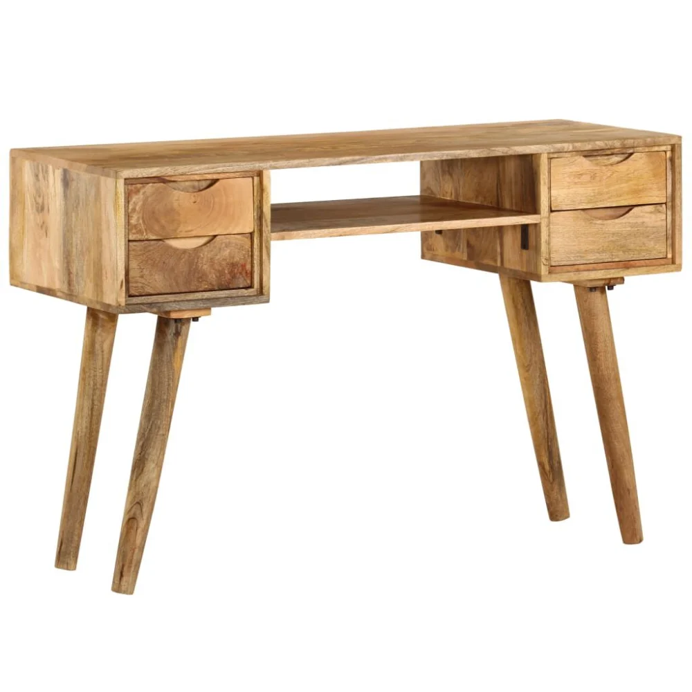 Writing Desk Solid Mango Wood 45.3x18.5x29.9 Inches Modern Home Office Desk