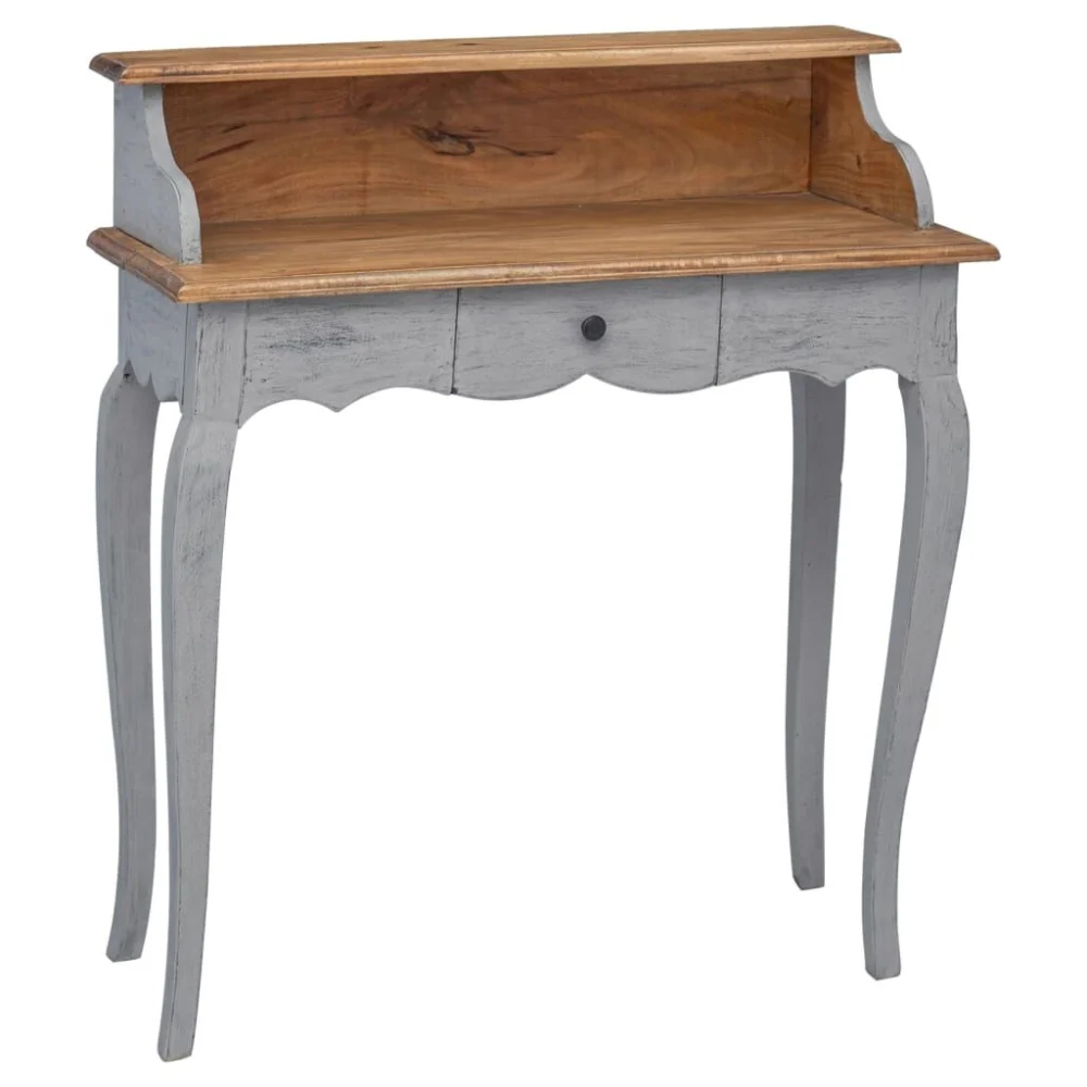 Writing Desk Solid Mahogany Wood 31.5x15.7x36.2 Inch Home Office Desk